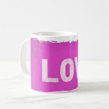 Liefde Roze Grunge Tekst Koffie Mok