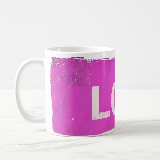 Liefde Roze Grunge Tekst Koffie Mok (Links)