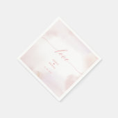 Liefde | Roze hart en Waterverf bruiloft Napkin Servet (Hoek)