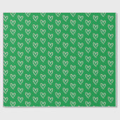 Liefde Roze Hart Groen Inpakpapier (Vlak)