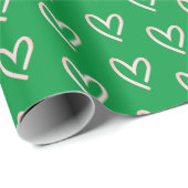Liefde Roze Hart Groen Inpakpapier (Rol Hoek)