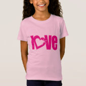 "liefde" roze hart kinder t-shirt top (Voorkant)