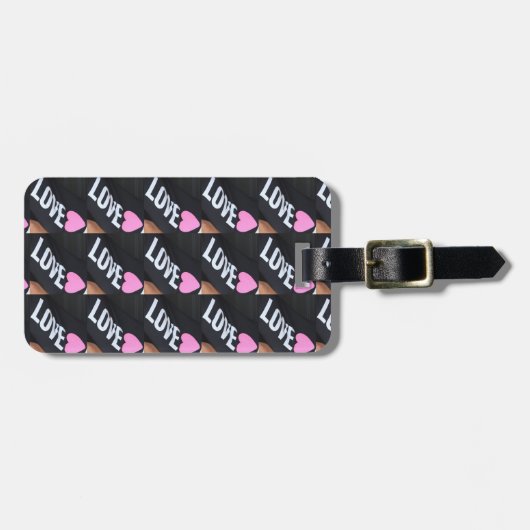 Liefde Roze Hart label Bagagelabel (Voorkant horizontaal)