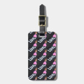 Liefde Roze Hart label Bagagelabel (Voorkant verticaal)