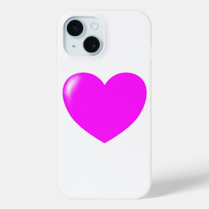 Liefde - Roze hart op wit - Stomme iPhone 15 Case