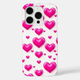 Liefde Roze Hart Patroon Ontwerp Telefoonhoezen iPhone 16 Pro Hoesje