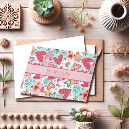 Liefde Roze Harten Inspirivity Notecard Kaart