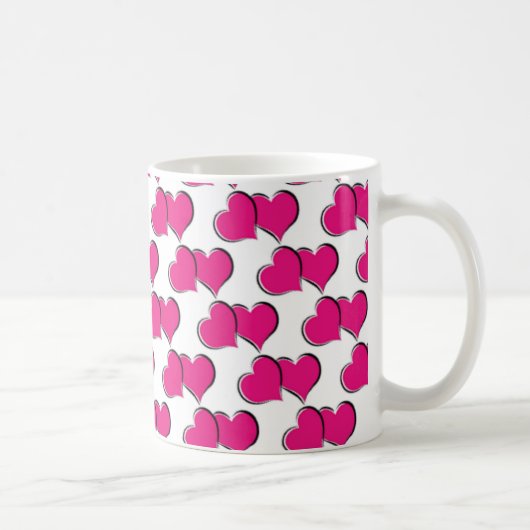 Liefde roze harten mok (Rechts)