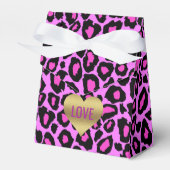 Liefde Roze & Leopard Celebration Douche Party Bedankdoosjes (Voorkant Zijde)