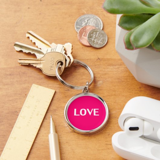 Liefde - roze, magenta, witte sleutelhanger (Bureau)