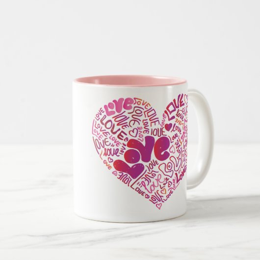 Liefde roze passie valentijn mok (Voorkant rechts)