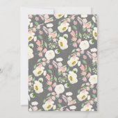 Liefde Roze pinda's Floral Baby Tea Shower Kaart (Achterkant)