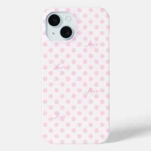 Liefde Roze Polka Dots Patronen iPhone 15 Case