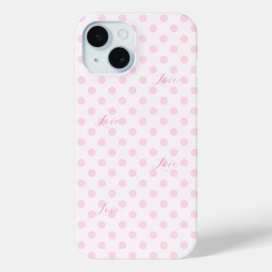 Liefde Roze Polka Dots Patronen Case-Mate iPhone Case (Achterkant)