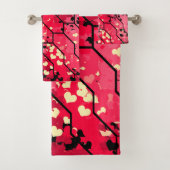 Liefde Roze & Red Pattern Bad Handdoek (Insitu)