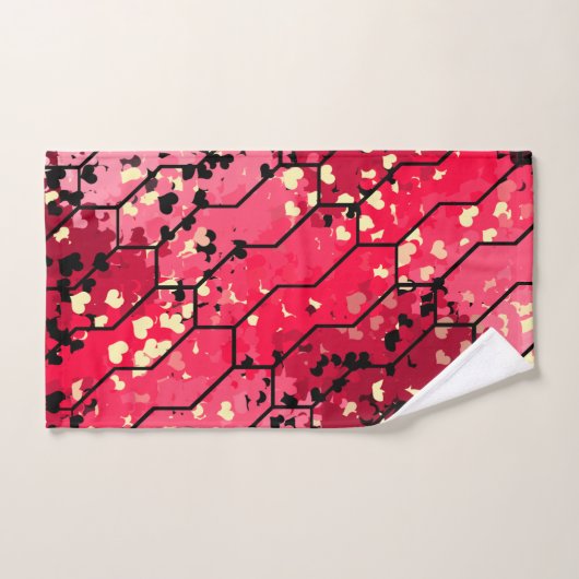 Liefde Roze & Red Pattern Bad Handdoek (Handdoek)