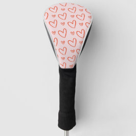 Liefde roze & rode harten golfheadcover
