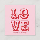 Liefde roze rood modern leuk typografie op maat informatiekaartje (Voorkant)