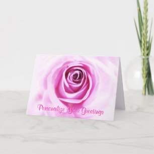 Liefde Roze Roos Aangepaste tekst Wenskaart Bedankkaart