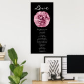 Liefde - Roze Rose Poster (Thuiskantoor)