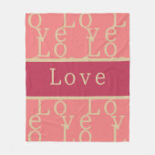 Liefde roze typografie patroon fleece deken (Voorkant)