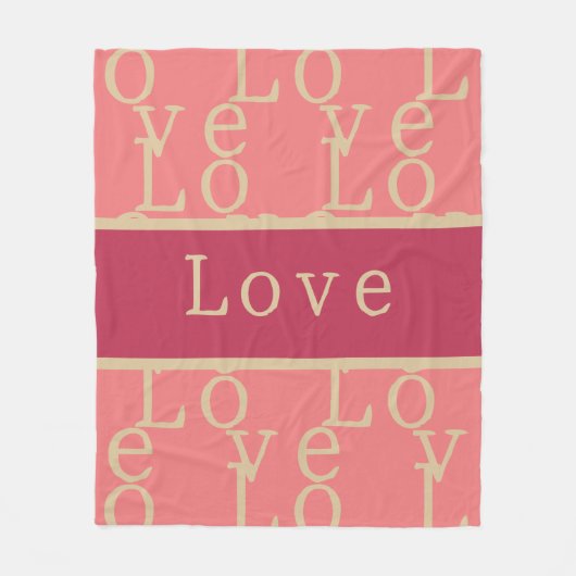 Liefde roze typografie patroon fleece deken (Voorkant)
