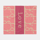 Liefde roze typografie patroon fleece deken (Voorkant (Horizontaal))