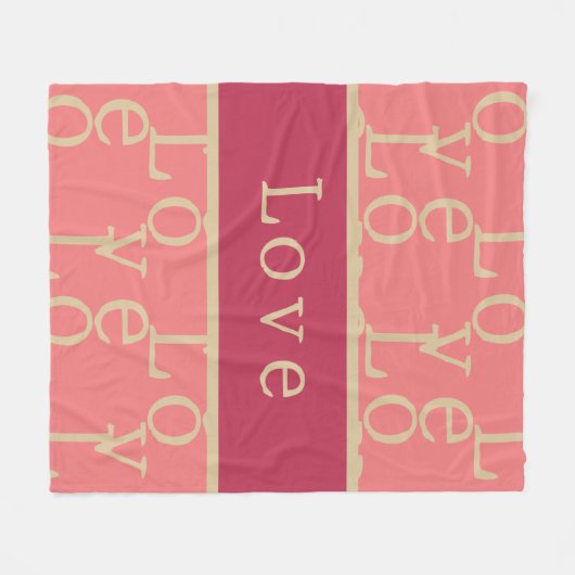 Liefde roze typografie patroon fleece deken (Voorkant (Horizontaal))
