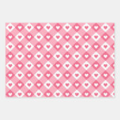 Liefde Roze Valentijns harten Patroon Inpakpapier Vel (Voorkant 3)