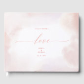 Liefde | Roze Waterverf- en harthoofdboek Gastenboek (Voorkant)