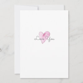 Liefde roze Waterverf Notitiekaartje