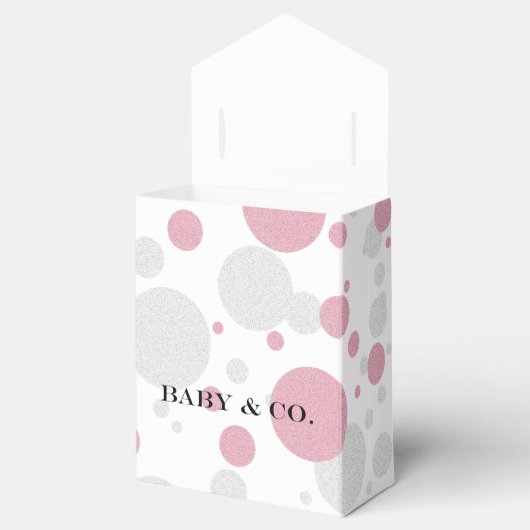 Liefde Roze & Zilveren Polka Dot Sprinkle Douche P Bedankdoosjes (Geopend)