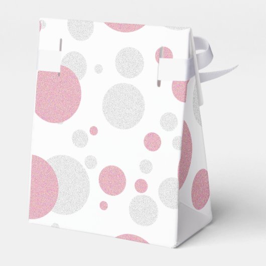 Liefde Roze & Zilveren Polka Dot Sprinkle Douche P Bedankdoosjes (Achterkant)