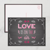 Liefde Roze & Zwart Krijtbord Huwelijk Briefkaart (Voorkant / Achterkant)