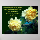 Liefde Rozen Bloem Gepersonaliseerde bruiloft Poster (Voorkant)