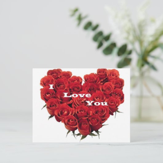 liefde rozen. briefkaart (Staand voorkant)