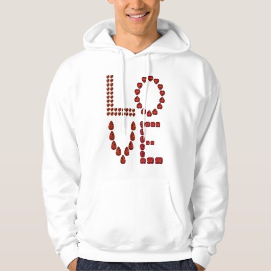 Liefde – Ruby Edelsteen Lettering Hoodie (Voorkant)