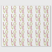 Liefde – Ruby en Gele Citrien Edelsteen Lettering Cadeaupapier (Vlak)