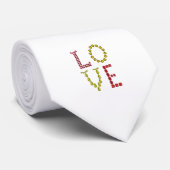 Liefde – Ruby en Gele Citrien Edelsteen Lettering Stropdas (Opgerold)