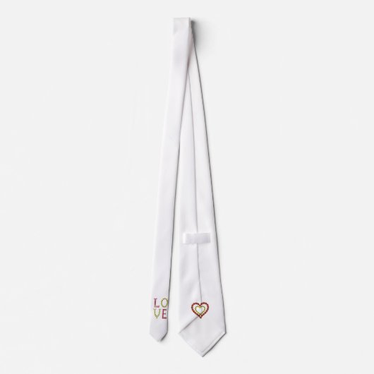 Liefde – Ruby en Gele Citrien Edelsteen Lettering Stropdas (Achterkant)