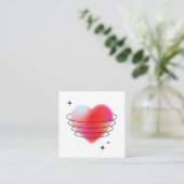 Liefde ruimte hitech red valentijn hart informatiekaartje (Staand voorkant)
