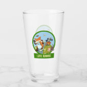 Liefde Running Funny Woodland Animal Race Cartoon Glas (Achterkant)