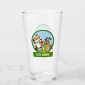 Liefde Running Funny Woodland Animal Race Cartoon Glas (Voorkant)