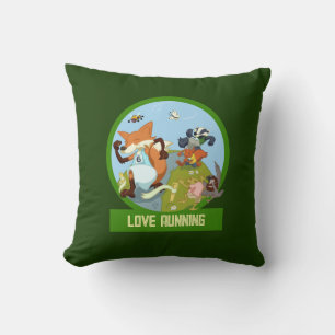 Liefde Running Funny Woodland Animal Race Cartoon Kussen