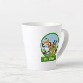 Liefde Running Funny Woodland Animal Race Cartoon Latte Mok (Rechterhoek)