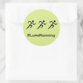 Liefde running hashtag slogan groen ronde sticker (Tas)