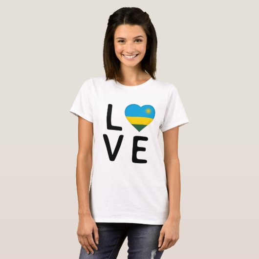 Liefde - Rwanda-vlag T-shirt (Voorkant volledig)