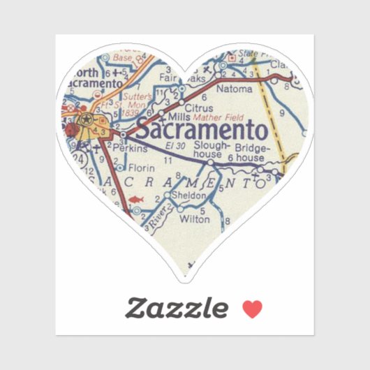 Liefde Sacramento Vintage Kaart Sticker (Vel)