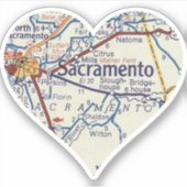 Liefde Sacramento Vintage Kaart Sticker (Voorkant)