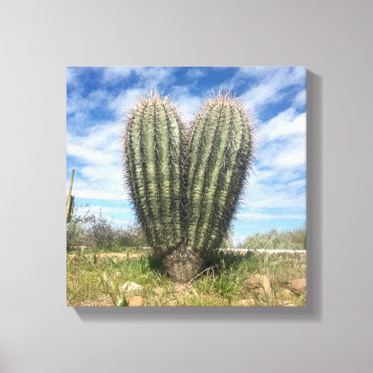 Liefde Saguaro Canvas Afdruk (Voorkant)
